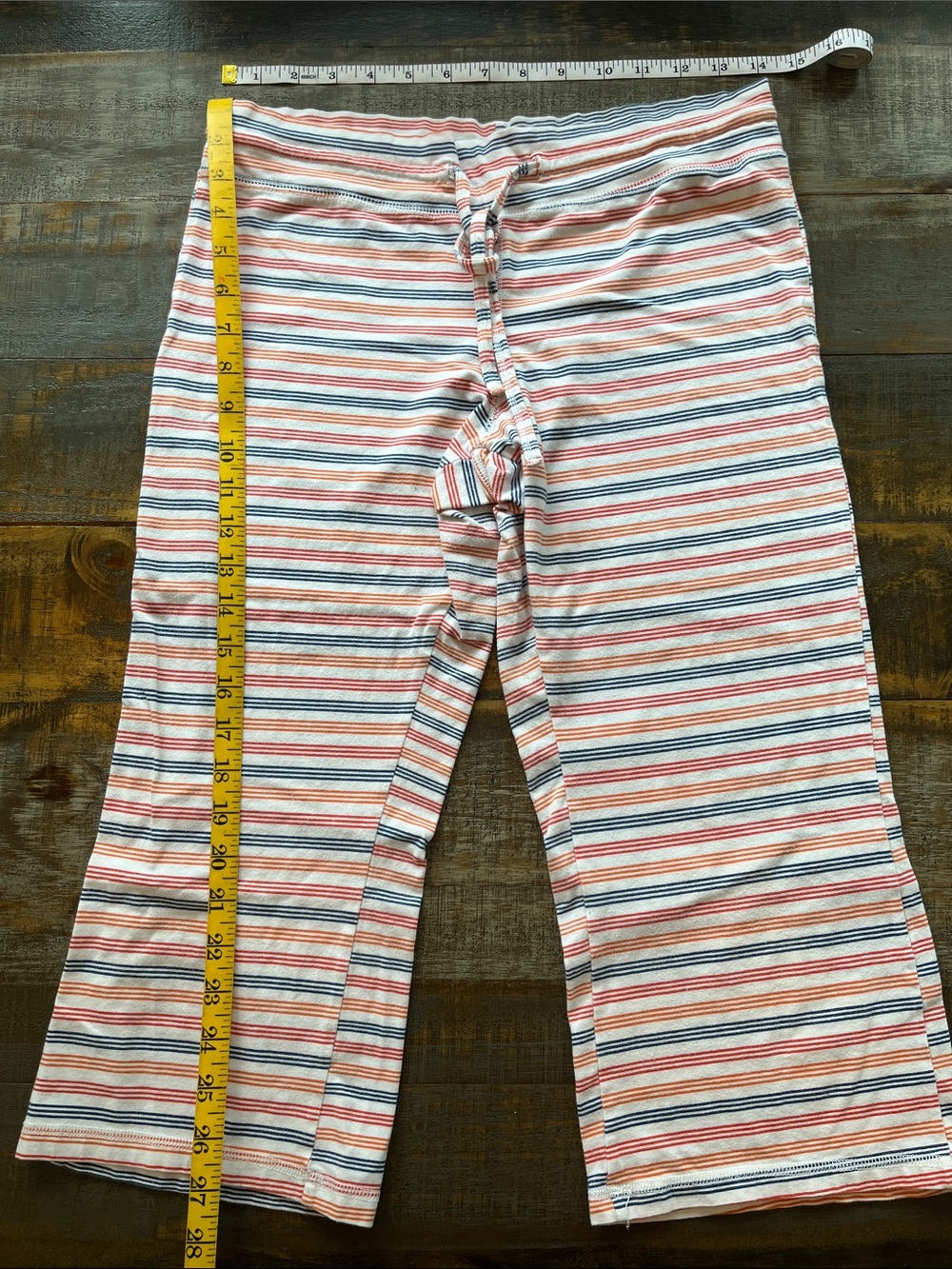 Kids Striped Pajama Pants - Coral, Navy & White